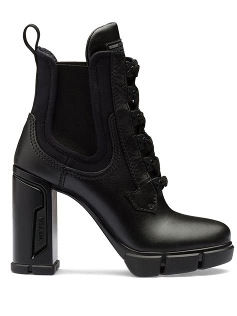 prada suede black heels|prada chunky heel ankle boots.